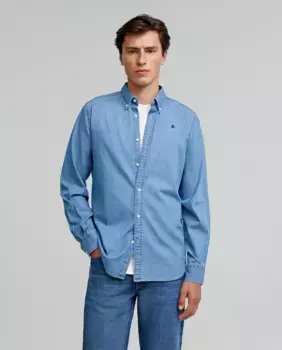 Мужская джинсовая рубашка на пуговицах Scalpers, синий