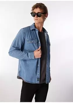 Мужская джинсовая рубашка Parker Casual Indigo Blue M021521-86621 Mavi, синий