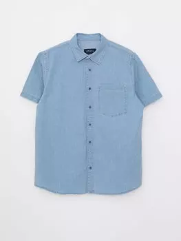 Мужская джинсовая рубашка с коротким рукавом стандартной посадки LCW Jeans
