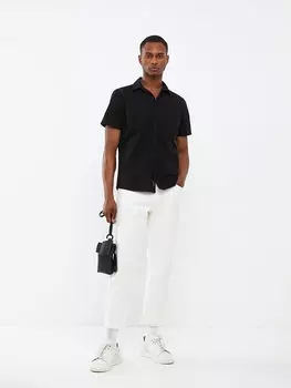 Мужская джинсовая рубашка с коротким рукавом стандартной посадки LCW Jeans