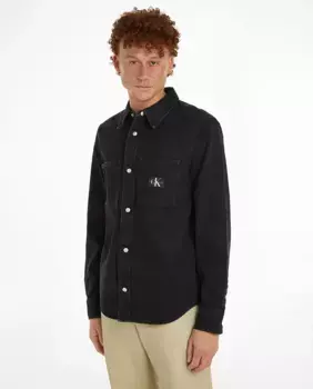 Мужская джинсовая рубашка стандартного кроя Calvin Klein Jeans, черный