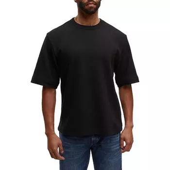 Мужская фактурная хлопковая эластичная футболка Mode of One, цвет deep black