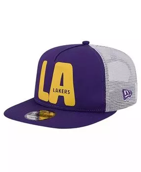 Мужская фиолетовая бейсболка Los Angeles Lakers с пышным принтом Team Code A-Frame 9FIFTY Trucker Snapback Hat New Era, фиолетовый