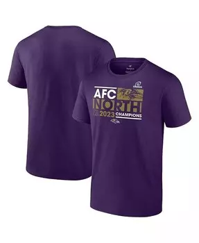 Мужская фиолетовая футболка Baltimore Ravens 2023 AFC North Division Champions Conquer Fanatics, фиолетовый