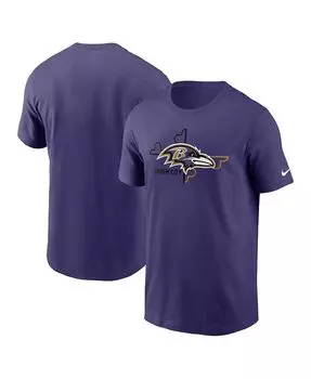 Мужская фиолетовая футболка Baltimore Ravens Essential с местной фразой Nike, фиолетовый