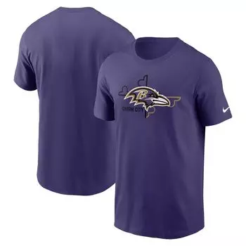 Мужская фиолетовая футболка Baltimore Ravens Essential с местной фразой Nike
