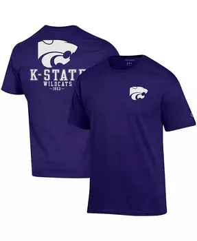 Мужская фиолетовая футболка Kansas State Wildcats Stack 2-Hit Champion, фиолетовый