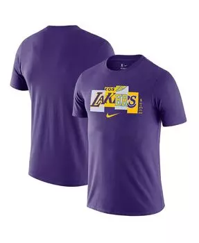 Мужская фиолетовая футболка los angeles lakers 2021/22 city edition essential wordmark collage Nike, фиолетовый