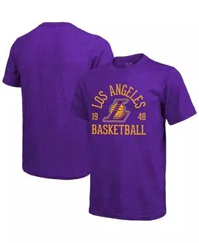 Мужская фиолетовая футболка Los Angeles Lakers Ball Hog с логотипом Tri-Blend с нитками Majestic, фиолетовый