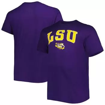 Мужская фиолетовая футболка LSU Tigers Big & Tall Arch с надписью Champion