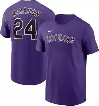 Мужская фиолетовая футболка Nike Colorado Rockies Ryan McMahon #24
