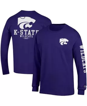 Мужская фиолетовая футболка с длинным рукавом Kansas State Wildcats Team Stack Champion