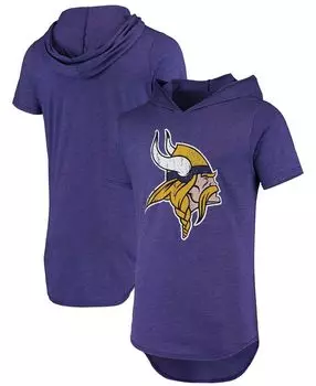 Мужская фиолетовая футболка с капюшоном minnesota vikings primary logo tri-blend Majestic, фиолетовый