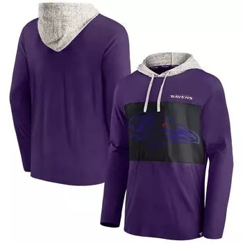 Мужская фиолетовая футболка с капюшоном с длинным рукавом и логотипом Baltimore Ravens Fanatics
