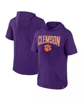 Мужская фиолетовая футболка с капюшоном с фирменным логотипом Clemson Tigers Outline Lower Arch Fanatics, фиолетовый