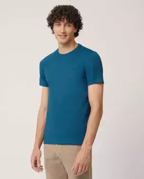 Мужская фиолетовая футболка с короткими рукавами и рисунком таксы Harmont&Blaine, голубой