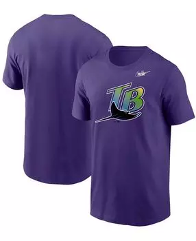 Мужская фиолетовая футболка с логотипом tampa bay rays cooperstown collection Nike, фиолетовый