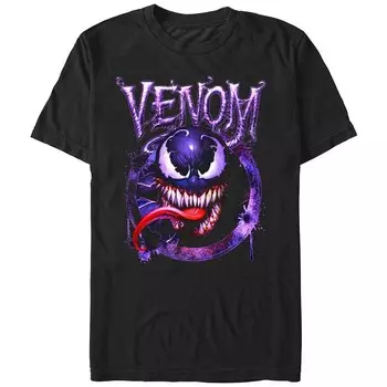 Мужская фиолетовая футболка с рисунком Человека-паука Venom Licensed Character, черный