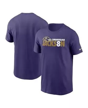 Мужская фиолетовая футболка с рисунком Lamar Jackson Baltimore Ravens Player Nike, фиолетовый