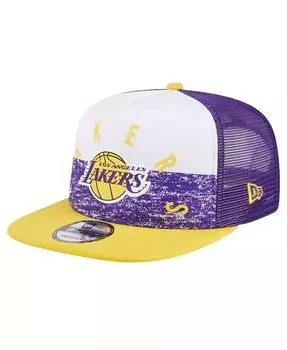 Мужская фиолетовая кепка Los Angeles Lakers Arch A-Frame Trucker 9FIFTY Snapback New Era, фиолетовый