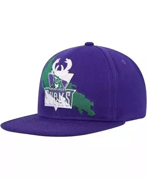 Мужская фиолетовая кепка Snapback Milwaukee Bucks Paint By Numbers Mitchell & Ness, фиолетовый