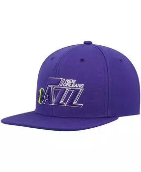 Мужская фиолетовая кепка Snapback New Orleans Jazz Hardwood Classics Team Ground 2.0 Mitchell & Ness