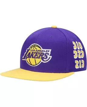 Мужская фиолетовая кепка Snapback с кодом города Лос-Анджелес Лейкерс Mitchell & Ness