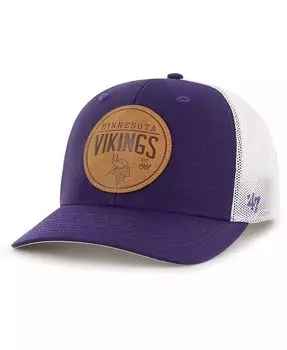 Мужская фиолетовая кожаная кепка Minnesota Vikings с гибкой головкой '47 Brand, фиолетовый