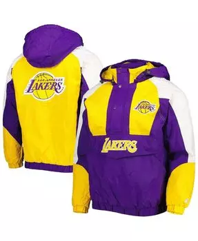 Мужская фиолетовая куртка в клетку los angeles lakers с капюшоном и молнией до половины в клетку реглан Starter, фиолетовый