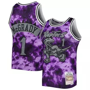 Мужская фиолетовая майка Mitchell & Ness Tracy McGrady Toronto Raptors 1998-99 Galaxy Swingman