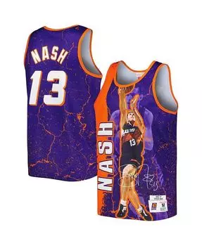 Мужская фиолетовая майка Steve Nash Phoenix Suns Hardwood Classics Player Burst Mitchell & Ness, фиолетовый