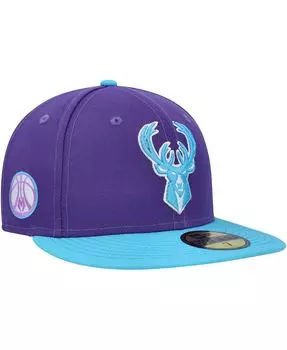 Мужская фиолетовая приталенная кепка Milwaukee Bucks Vice 59FIFTY New Era
