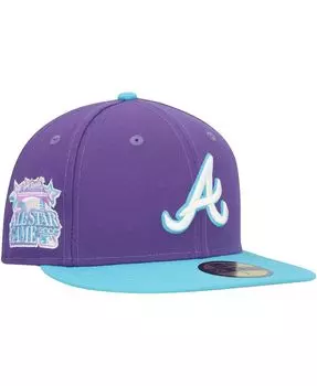 Мужская фиолетовая приталенная шляпа Atlanta Braves Vice 59FIFTY New Era
