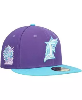 Мужская фиолетовая приталенная шляпа Florida Marlins Vice 59FIFTY New Era