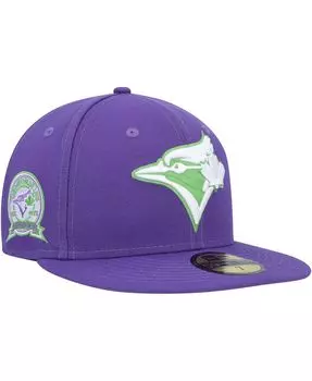 Мужская фиолетовая приталенная шляпа Toronto Blue Jays Lime 59FIFTY New Era