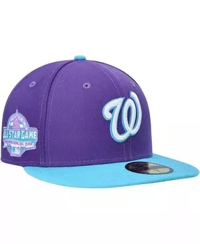 Мужская фиолетовая приталенная шляпа Washington Nationals Vice 59FIFTY New Era, фиолетовый
