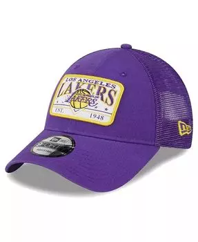 Мужская фиолетовая регулируемая кепка Los Angeles Lakers с большой нашивкой Trucker 9Forty New Era, фиолетовый