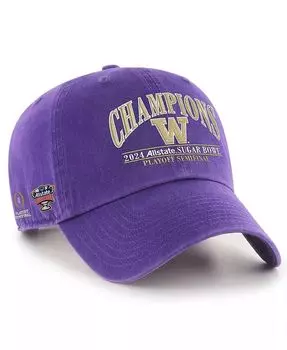 Мужская фиолетовая регулируемая шапка Washington Huskies по студенческому футболу Playoff 2024 Sugar Bowl Champions Clean Up '47 Brand, фиолетовый