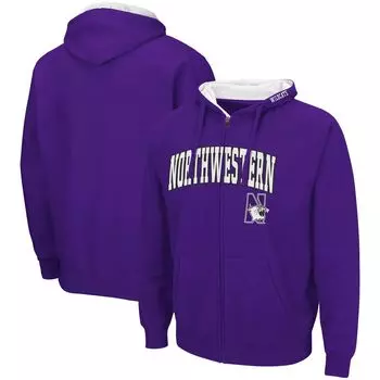 Мужская фиолетовая толстовка с молнией во всю длину Northwestern Wildcats Arch & Logo 3.0 Colosseum