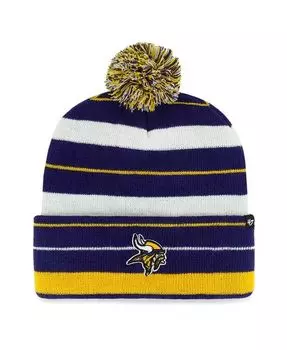 Мужская фиолетовая вязаная шапка Minnesota Vikings Powerline с манжетами и помпоном '47 Brand, фиолетовый