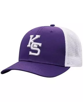 Мужская фиолетово-белая кепка Kansas State Wildcats Trucker Snapback Top of the World