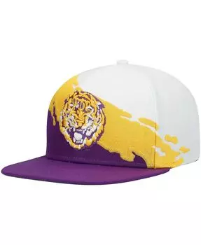 Мужская фиолетово-белая кепка LSU Tigers Paintbrush Snapback Mitchell & Ness
