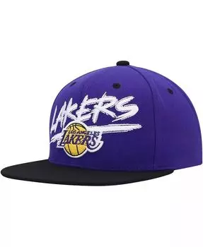 Мужская фиолетово-черная бейсболка Los Angeles Lakers Hardwood Classics Soul Transcript Snapback Mitchell & Ness, фиолетовый