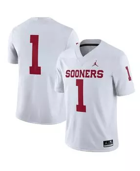 Мужская фирменная белая футболка oklahoma sooners # 1 на выезде Jordan, белый