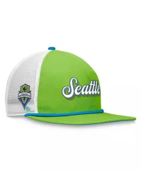 Мужская фирменная бело-зеленая кепка для гольфа Seattle Sounders FC True Classic Snapback Fanatics