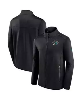 Мужская фирменная черная флисовая куртка с молнией во всю длину San Jose Sharks Authentic Pro Rink Fanatics, черный