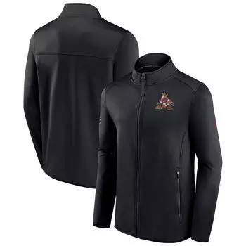 Мужская фирменная черная флисовая куртка с молнией во всю длину Arizona Coyotes Authentic Pro Rink Fanatics