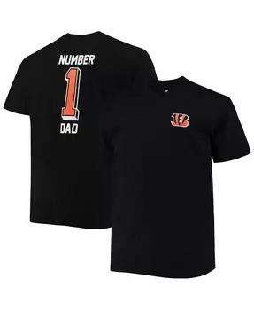 Мужская фирменная черная футболка cincinnati bengals big and tall #1 dad 2-hit Fanatics, черный
