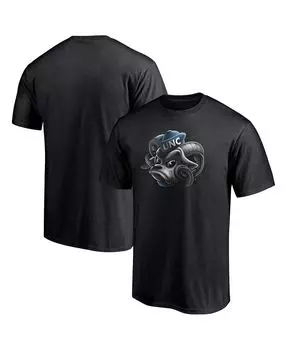 Мужская фирменная черная футболка north carolina tar heels team midnight mascot Fanatics, черный