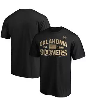 Мужская фирменная черная футболка oklahoma sooners oht в стиле милитари appreciation boot camp Fanatics, черный